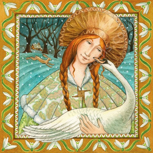 Imbolc Anticipation Greetings Card - Painting Dreams